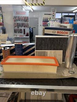 Bosch Service Kit Bmw F10 F11 2010-2015 Air, Oil, Fuel, Pollen Filters. Sump Plug