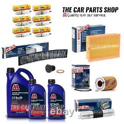 FOR BMW 330i E46 PETROL FULL BOSCH SERVICE KIT WITH 6 NGK PLUG & 7L MILLERS OIL