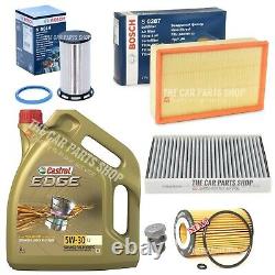 Fits Vw Golf 2.0 Gtd Mk7 12-20 Full Service Kit With 5 Litres Castrol Edge 5w30