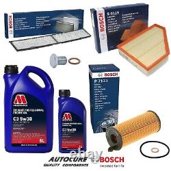 For Bmw 3 Series 320d E90 E91 2008-2012 Bosch Filter Service Kit & 6 Litres Oil