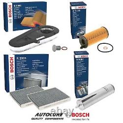 For Bmw 5 Series 518d 520d F10 Full Bosch Kit Air Oil Cabin & Fuel Filter & Plug