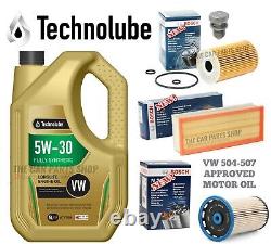 For Vw Tiguan 2.0 Tdi Mk1 (5n) Bosch Service Kit 5l Oil & Fuel Oil And Air Plug