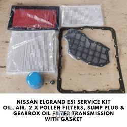 Service Kit For Nissan Elgrand E51 Oil Air Pollen Cabin Filter Sump Plug